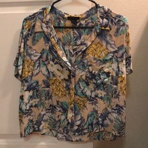 Button up hawaiian shirt - crop top